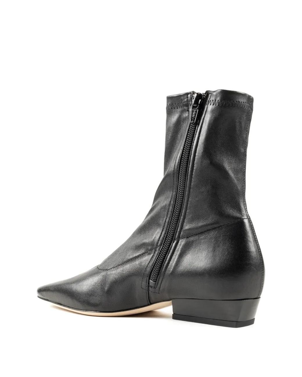 Staud Black Wally Pointed-Toe Ankle Boots