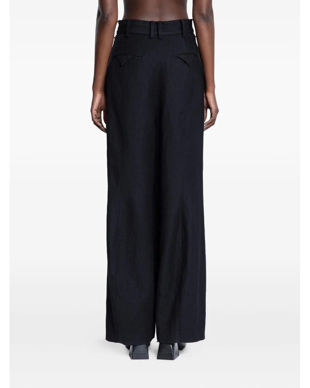 Uma Wang Black Paw Pleated Trousers