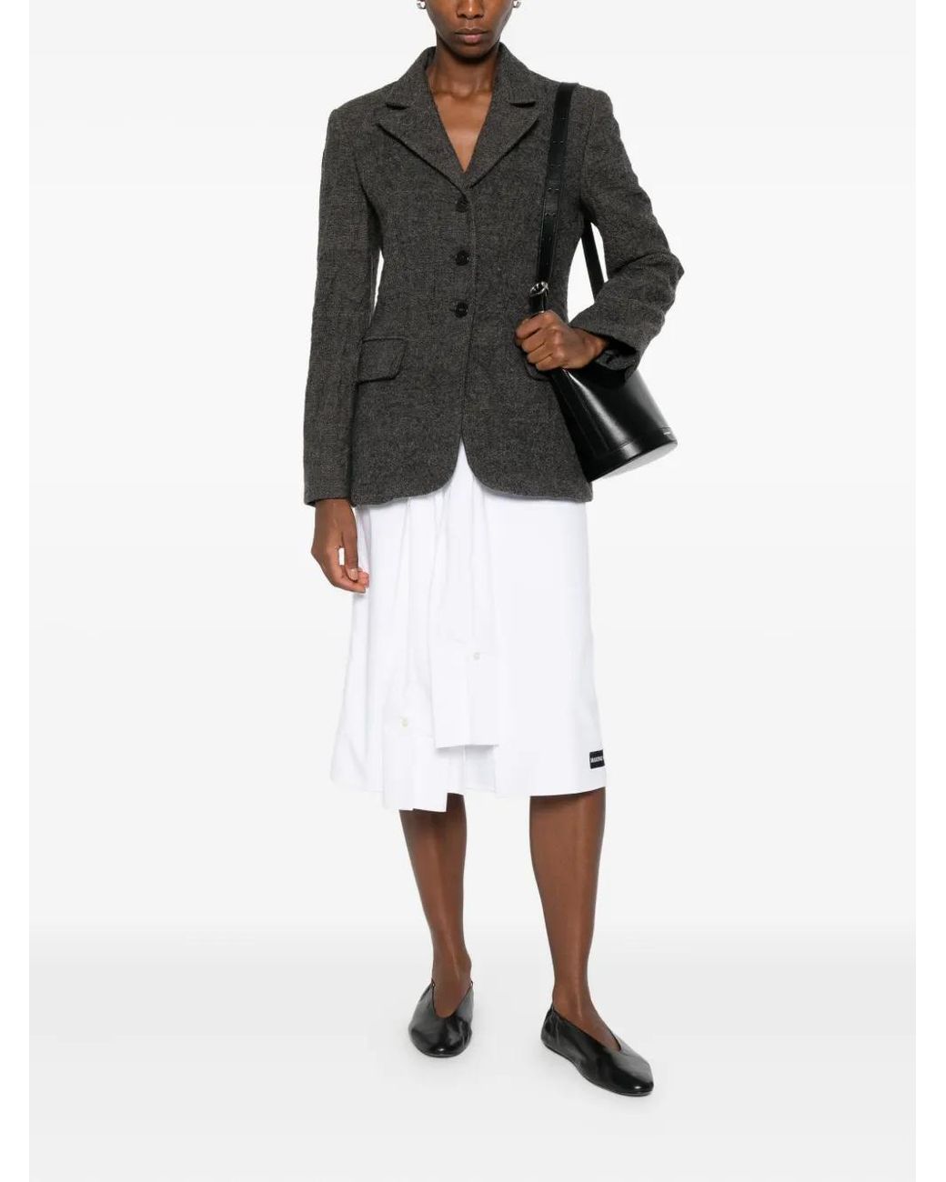 Low Classic Gray Single-Breasted Wool Blazer