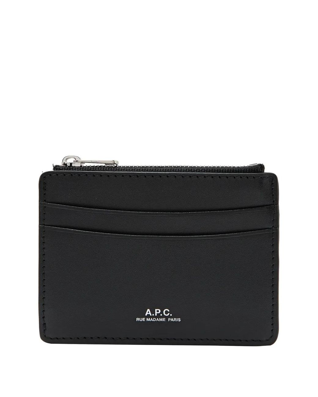 Portacarte Con Zip di A.P.C. in Black da Uomo