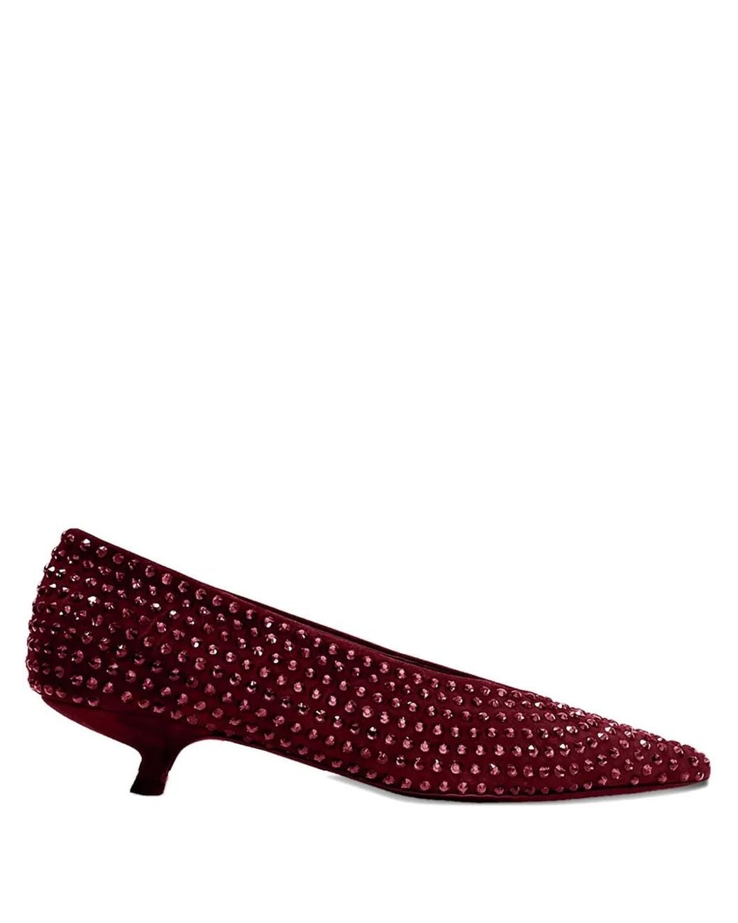 LA ROSE Red Crystal Heeled Pumps