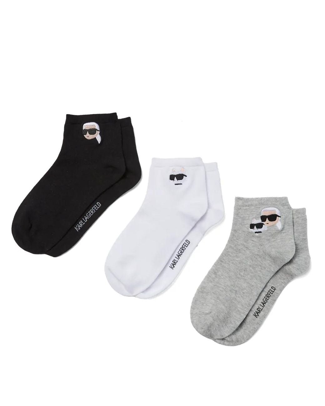 Karl Lagerfeld Black Ikon Short Socks – 3-Pack