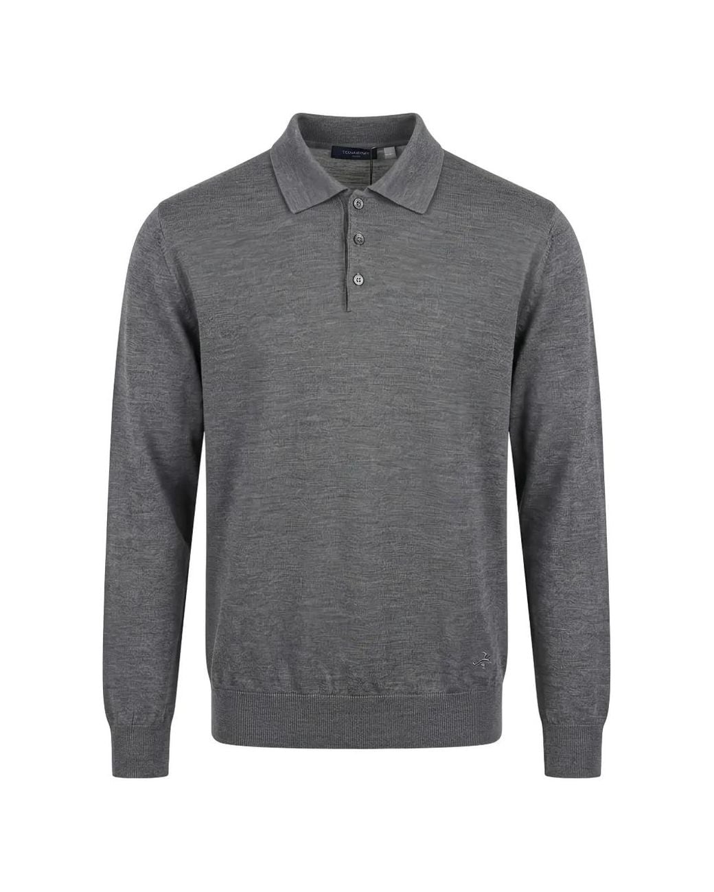 Tombolini Gray Button-Fastening Polo-Collar Sweater for men