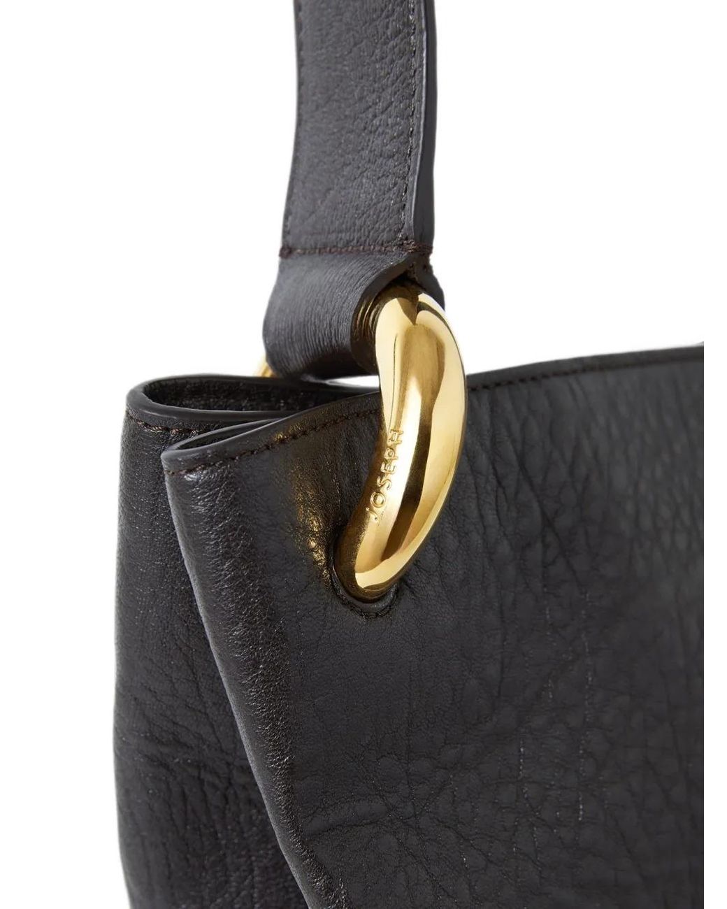 Joseph Black Pebbled Bucket Bag