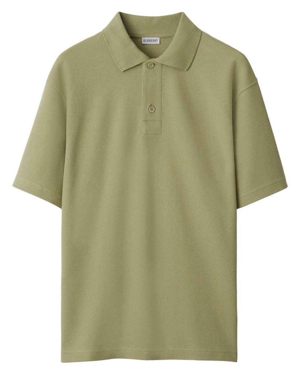 Burberry Piqu Polo Shirt in Green for Men Lyst