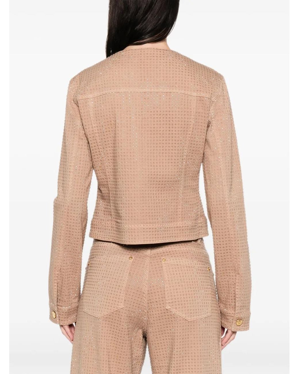 Blumarine Natural Rhinestone-Embellished Jacket