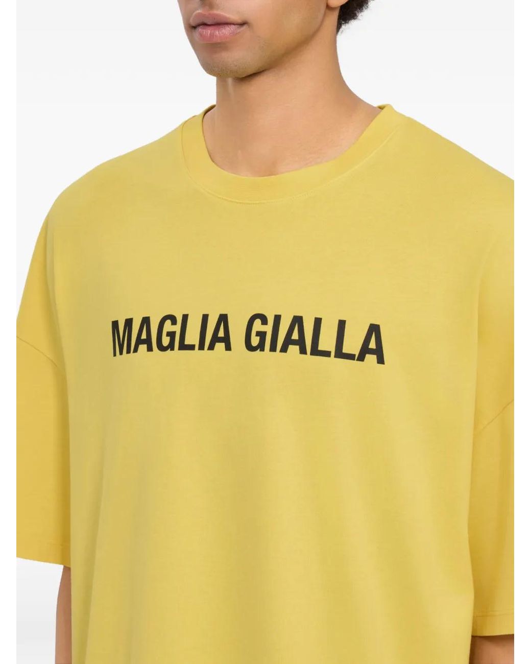 MSGM Yellow T-Shirt À Imprimé Graphique for men