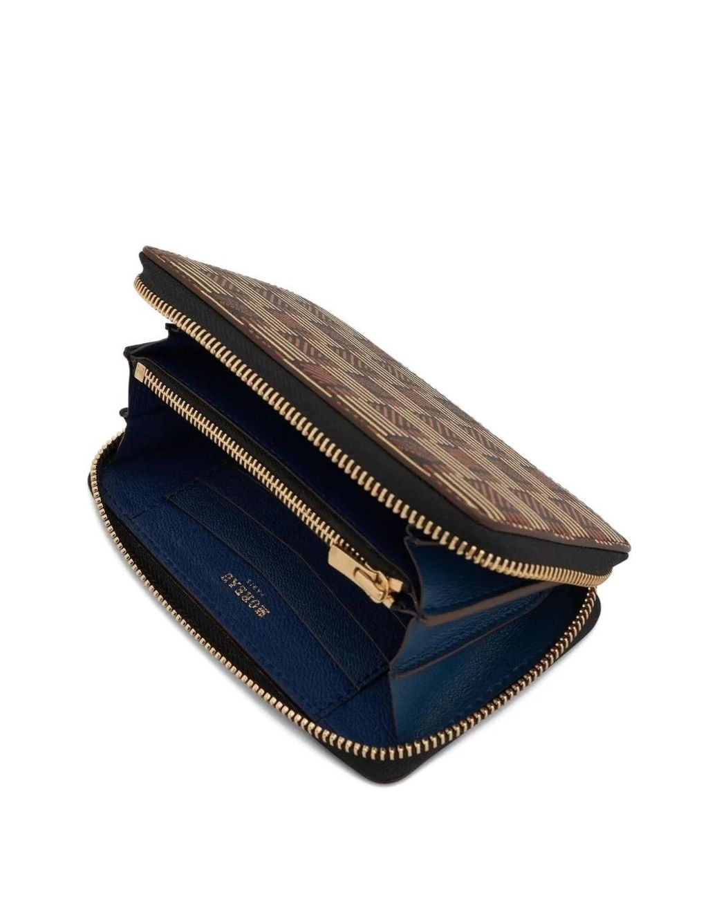 Moreau Brown Signature-Pattern Zip Wallet