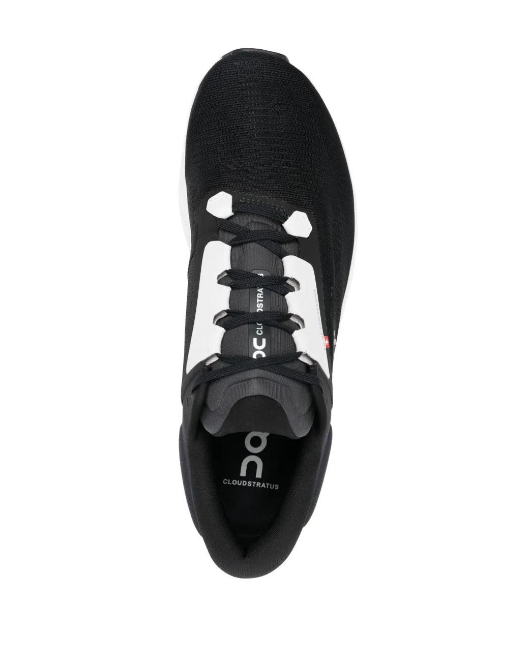 On Shoes Black Cloudstratus Running Sneakers for men