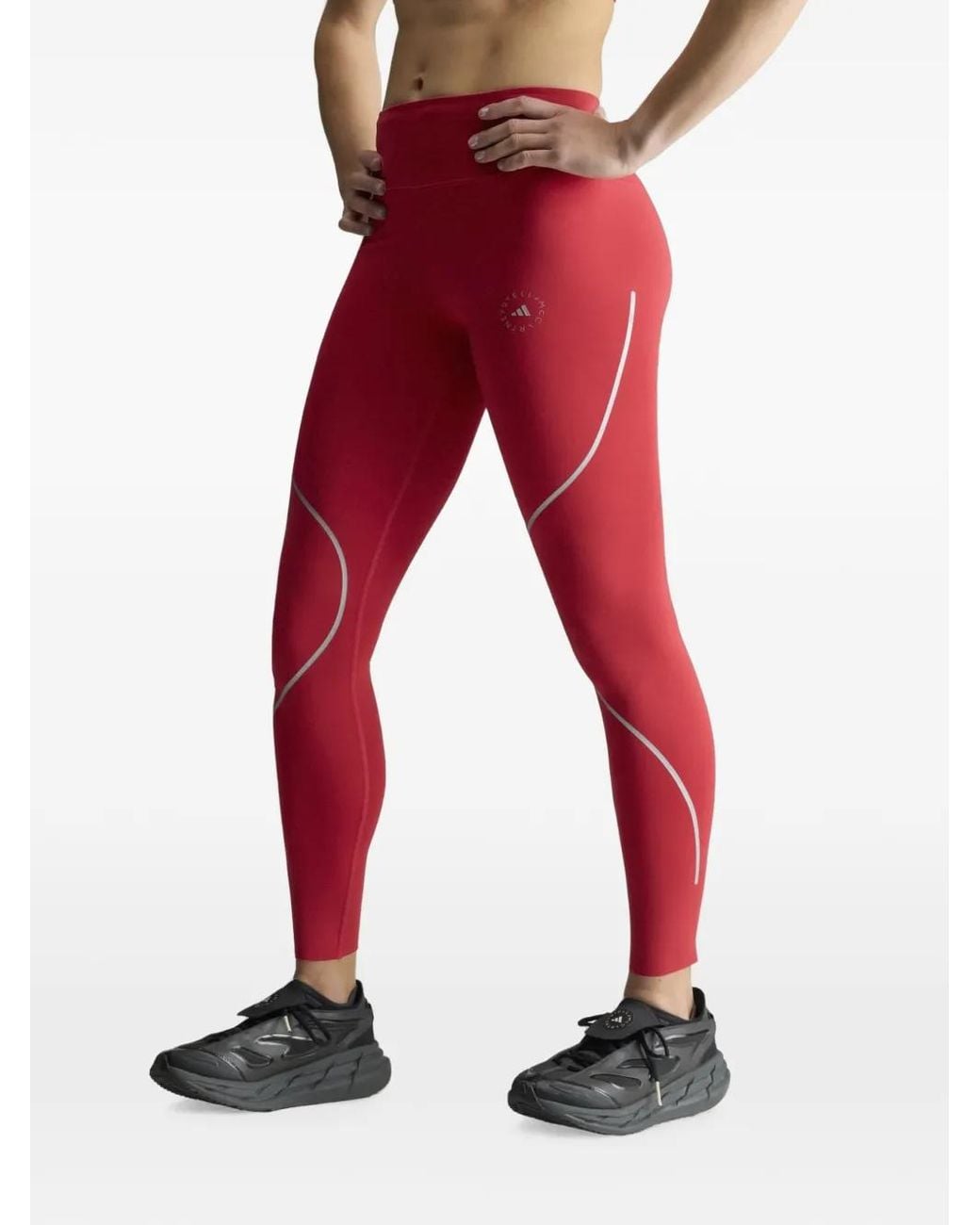Adidas By Stella McCartney Red Logo-Print Leggings