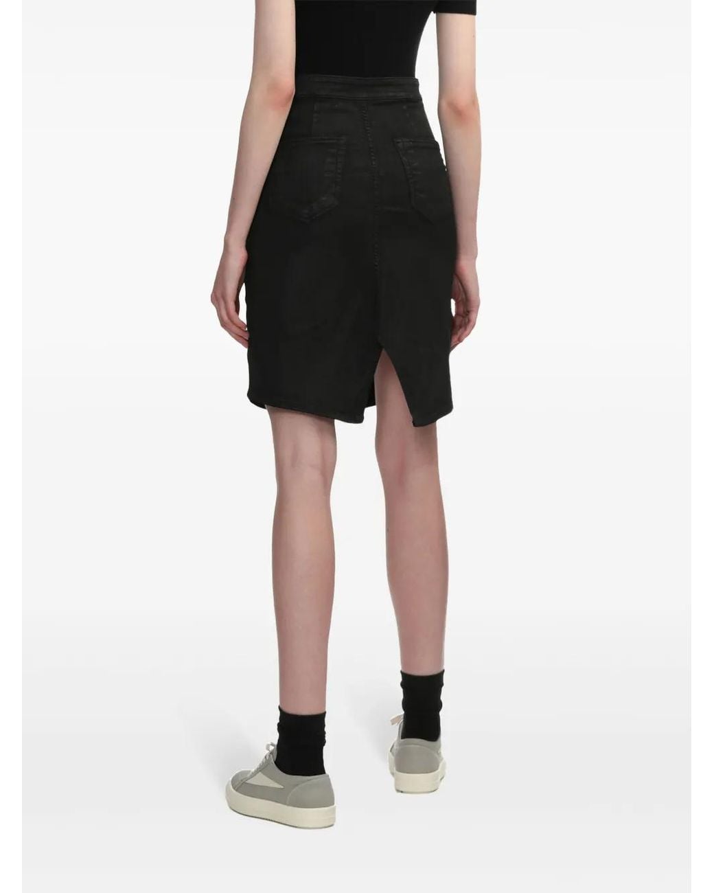 Rick Owens Black Denim Skirt