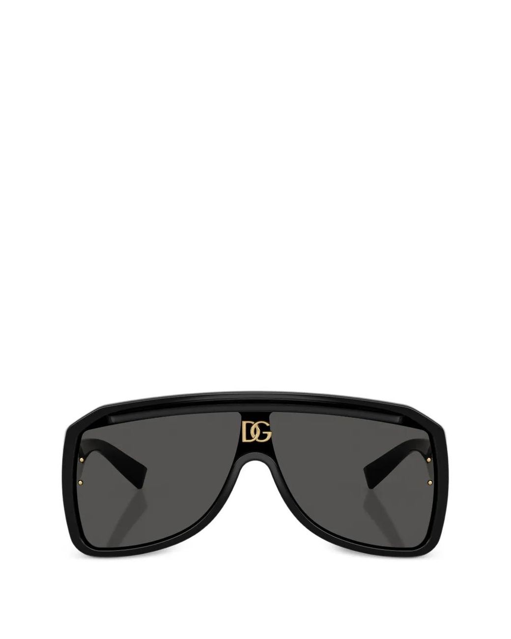 Dolce & Gabbana Black Lunettes De Soleil Géométriques Dg Crossed À Plaque Logo