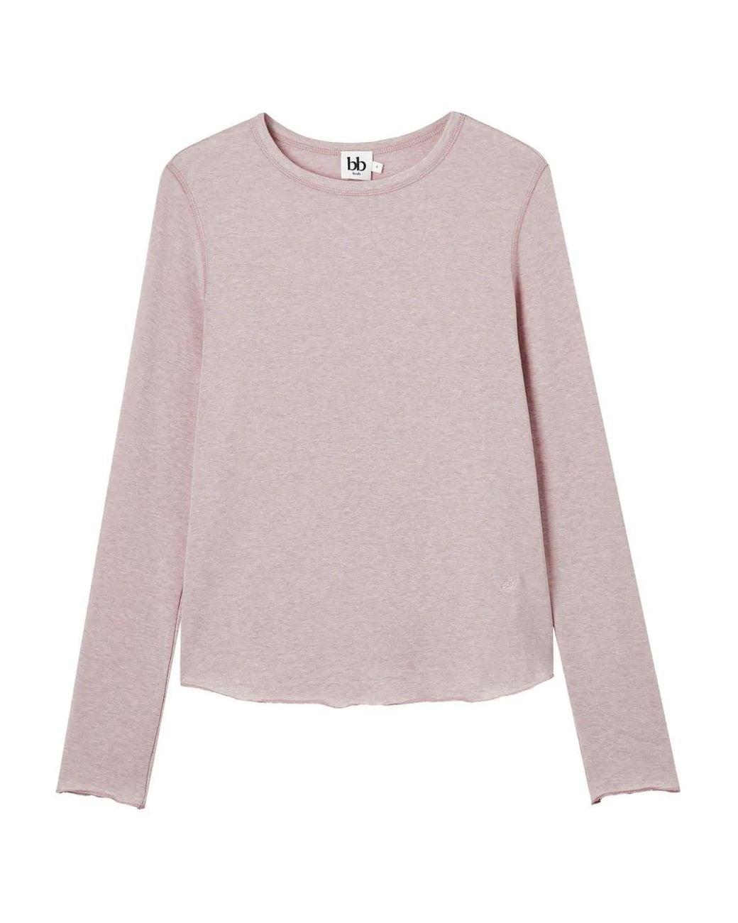 B+ AB Pink Raw-Edge Long-Sleeve T-Shirt