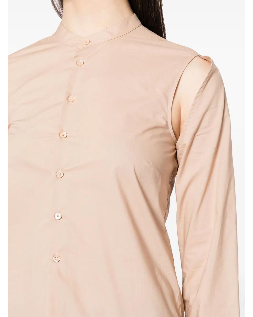 MM6 by Maison Margiela Natural Cut-Out Cotton Shirt