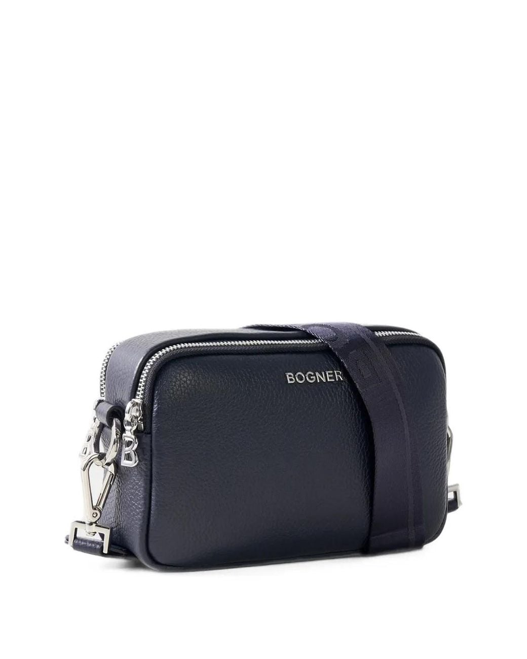 Bogner Blue Wallis Avy Pebbled-Leather Crossbody Bag