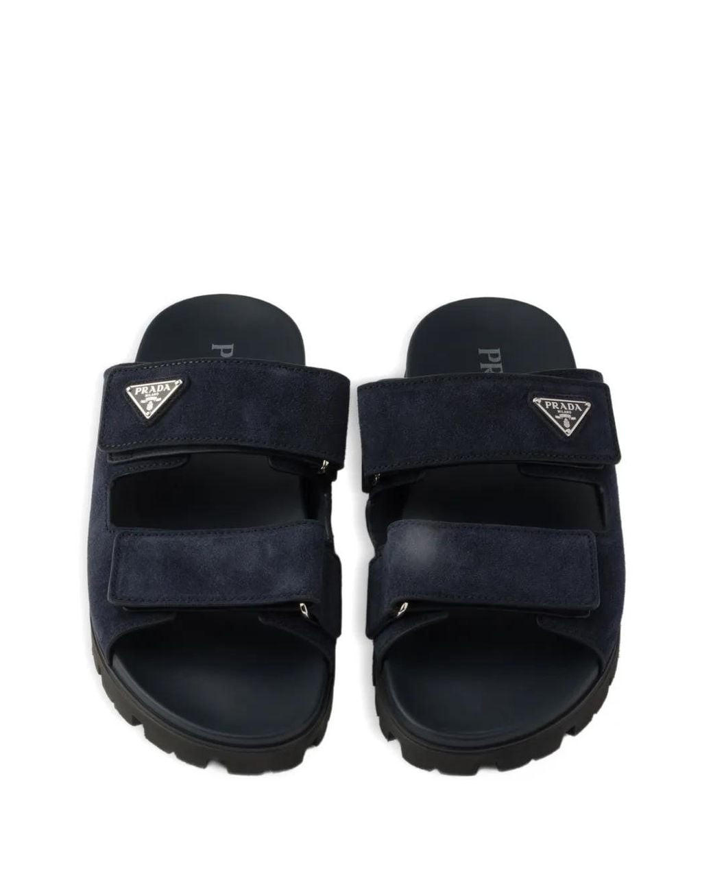 Prada Blue Sandales En Daim for men
