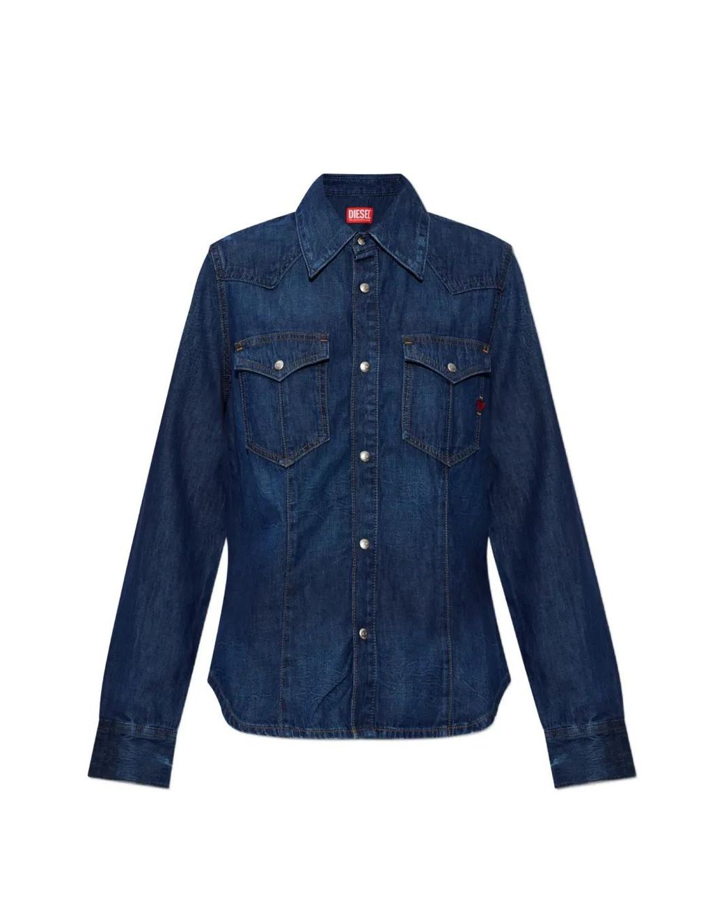 DIESEL Blue De-Waves Denim Shirt