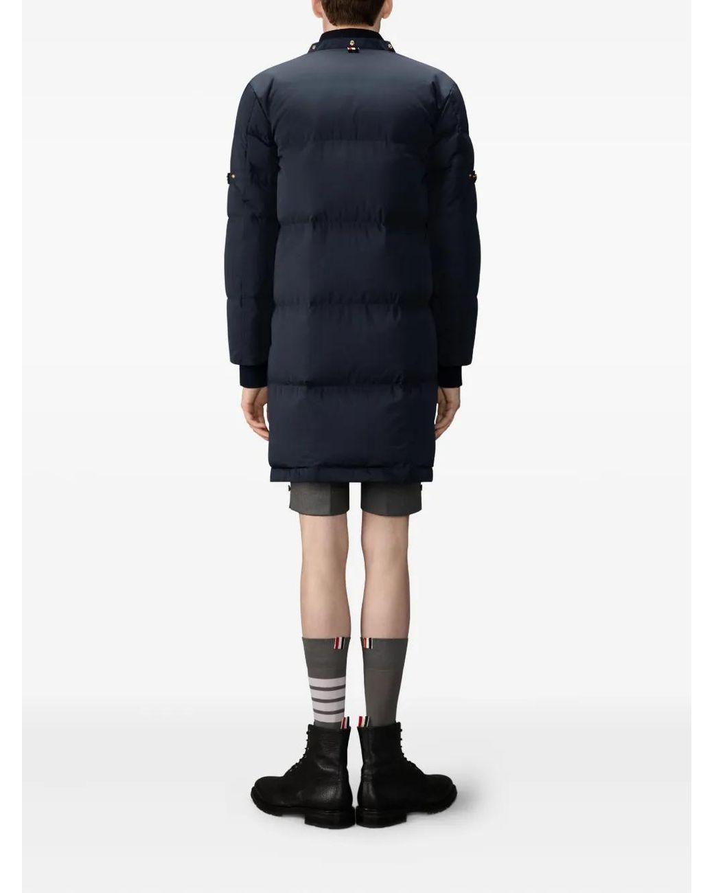 Abrigo Con Capucha Y Botones Thom Browne de hombre de color Blue