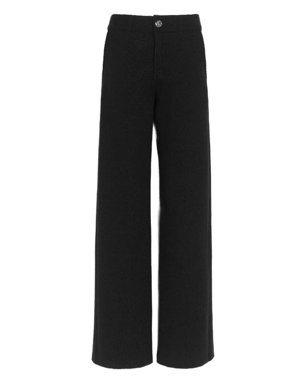Barrie Black Wide-Leg Trousers