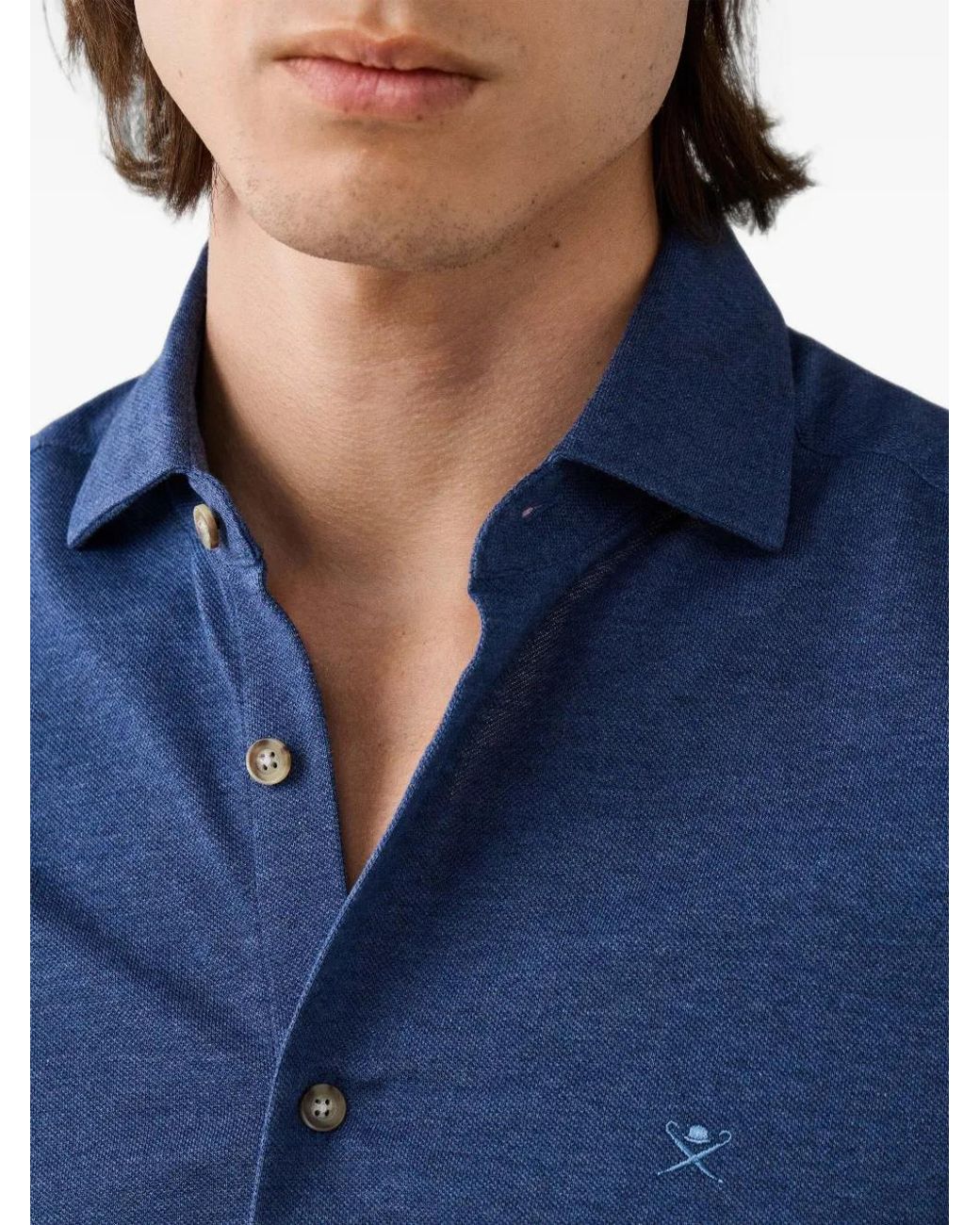 Camicia Con Bottoni di Hackett in Blue da Uomo