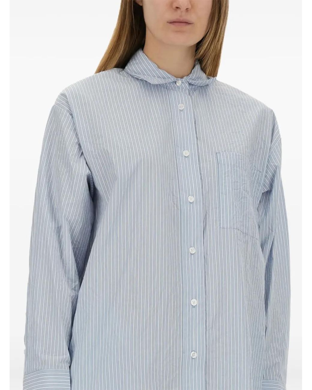 MICHAEL Michael Kors Blue Pinstripe Button-Up Shirt Dress
