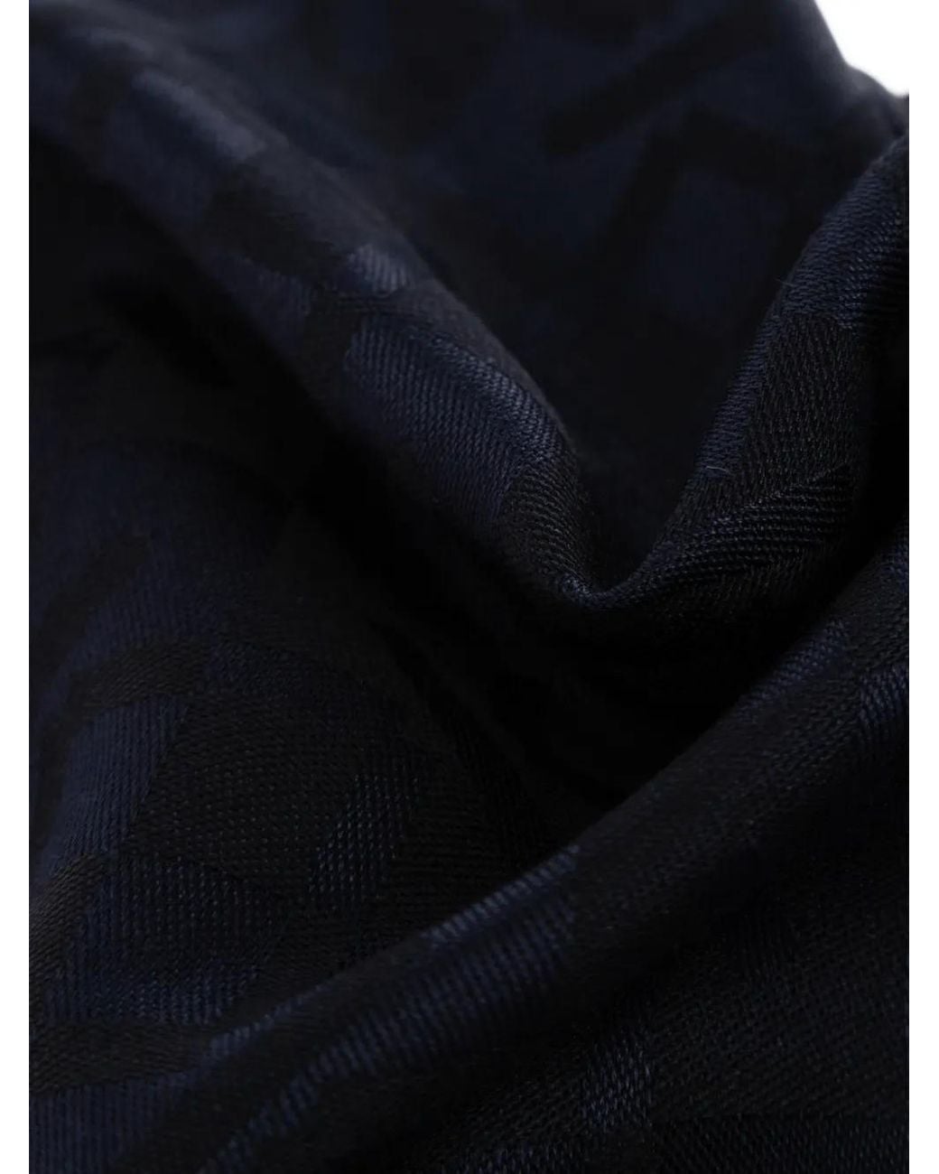 KENZO Blue Gram Raw-Edge Scarf