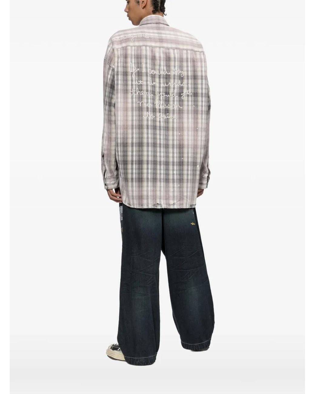 Maison Mihara Yasuhiro White Vintage Like Checked Shirt for men