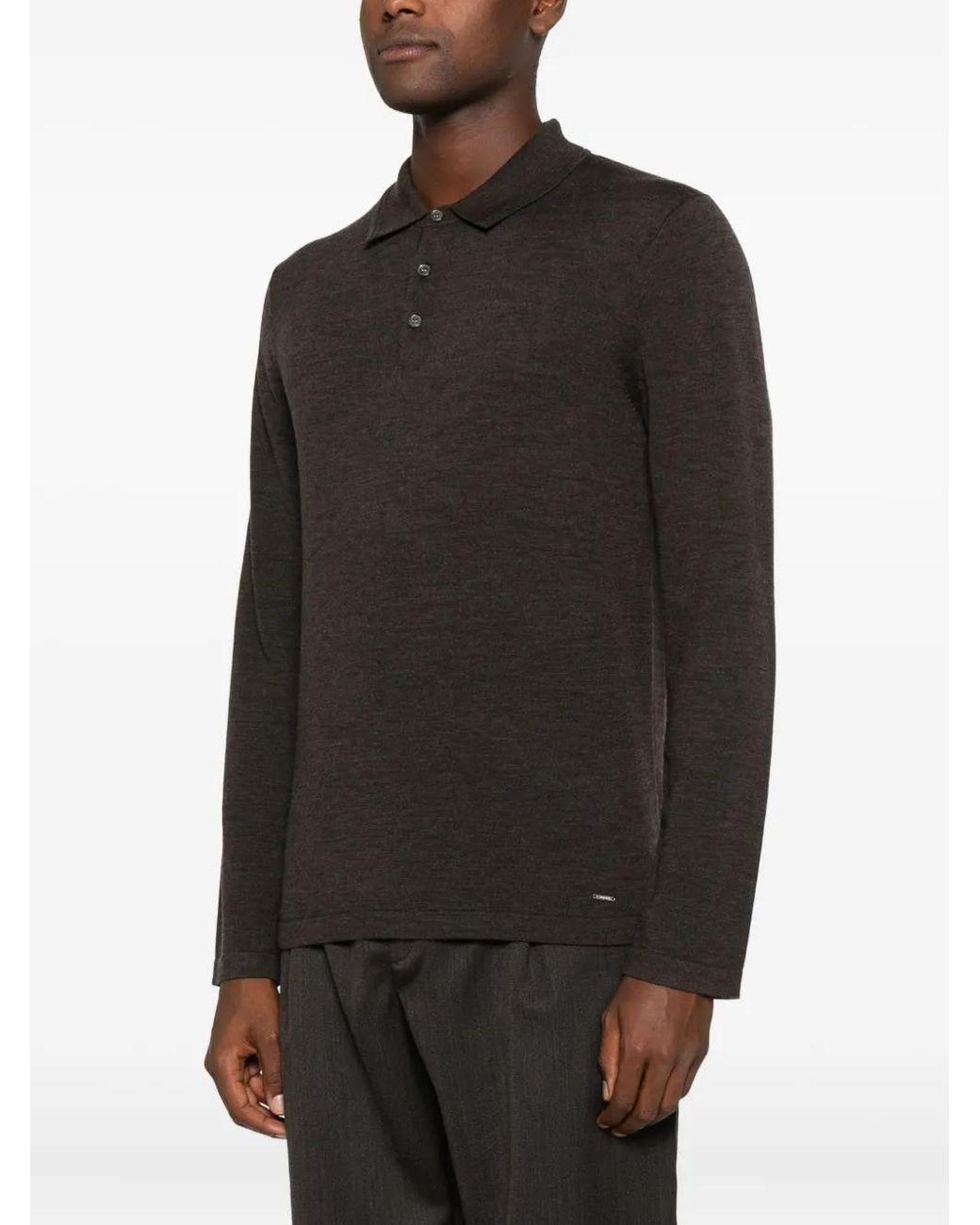 Jonathan Simkhai Black Wool Polo Shirt for men