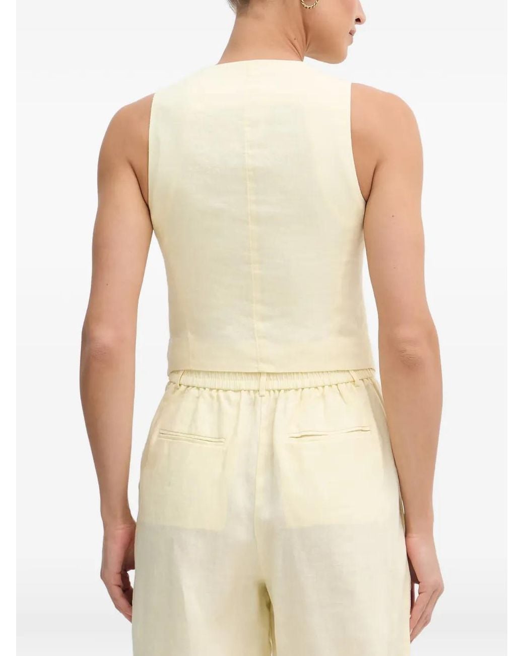 Benetton White Button-Up Waistcoat