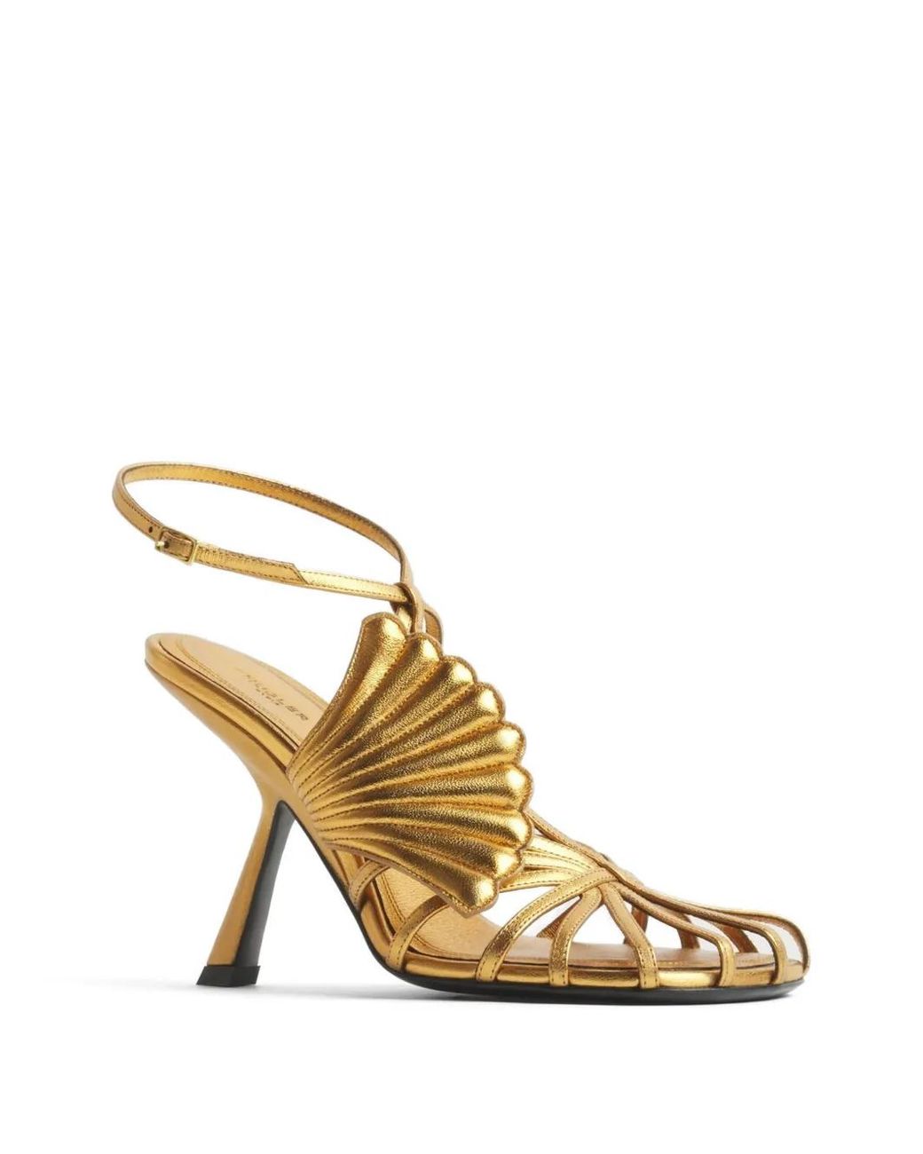 Mugler Metallic Sandales À Bride Salomé Et Détail Coquillage
