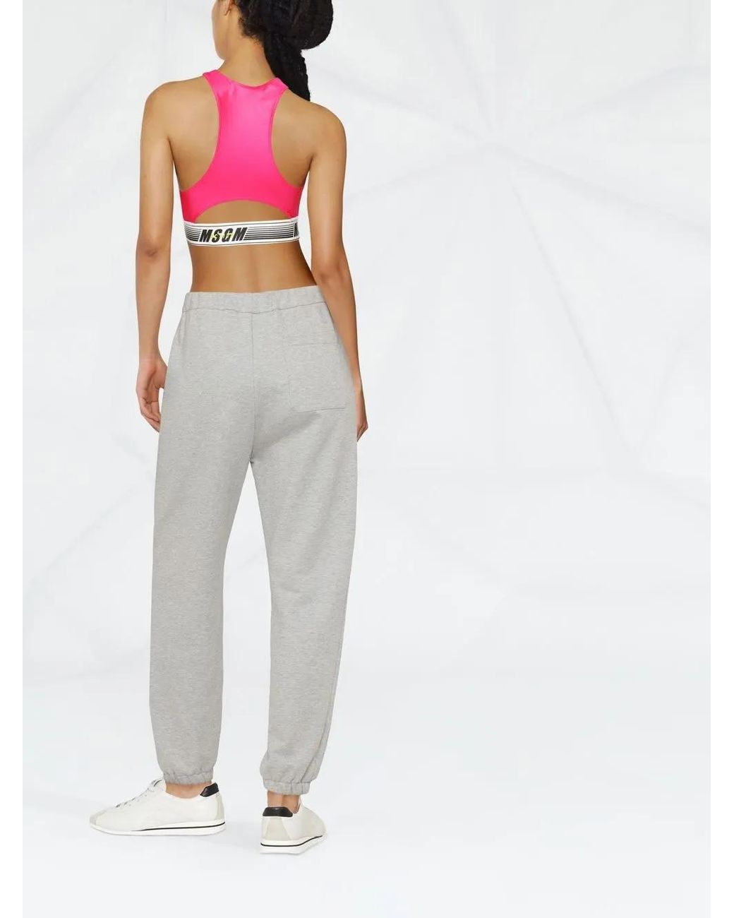 MSGM Pink Logo-Underband Sports Bra