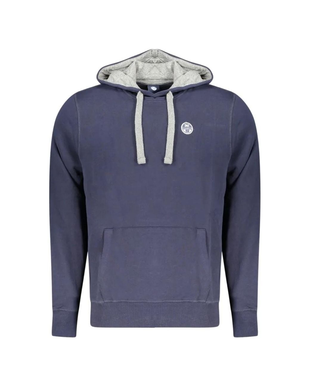 North Sails Blue Logo-Patch Drawstring Hoodie for men