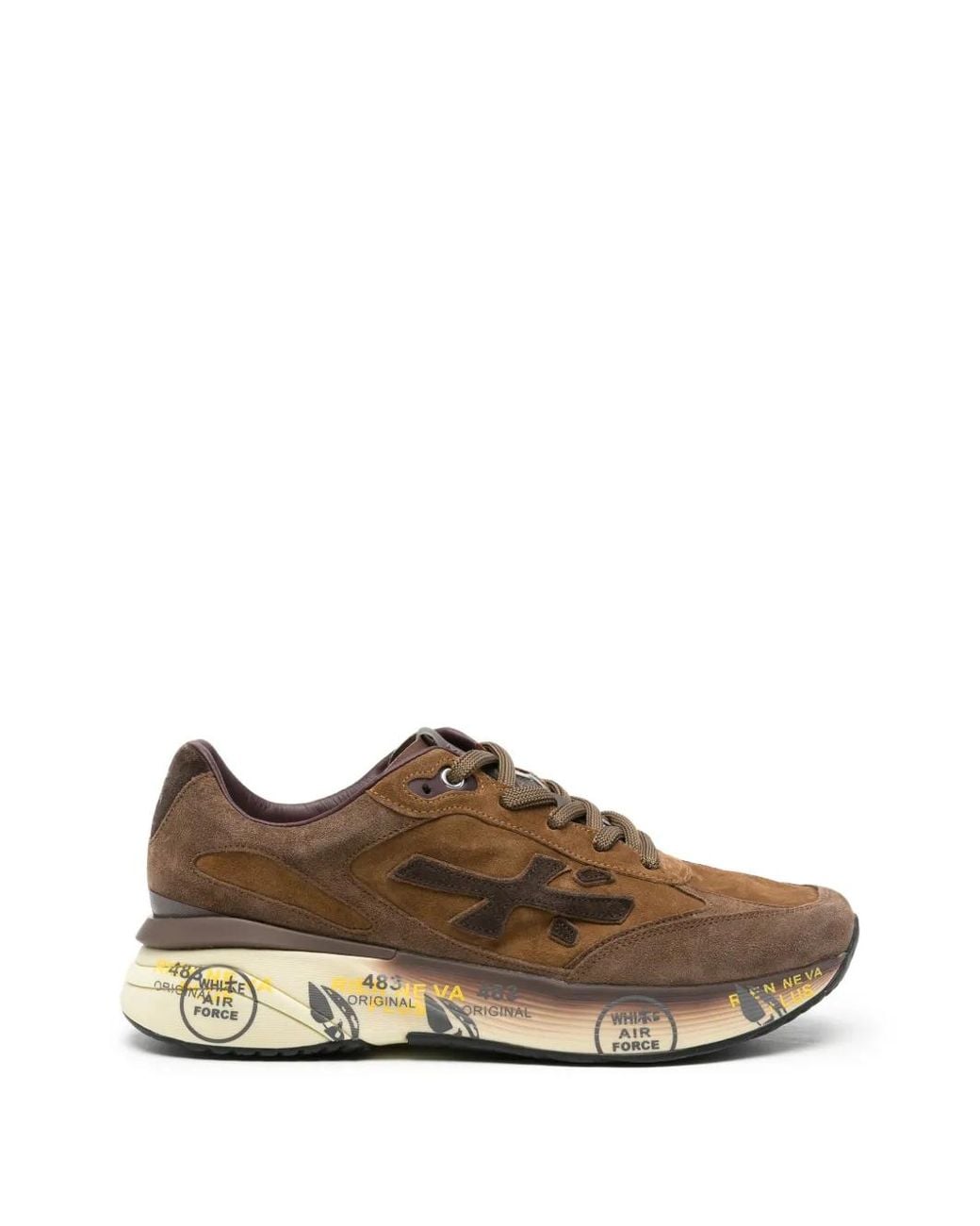 Premiata Brown Color Block Moerun Sneakers for men