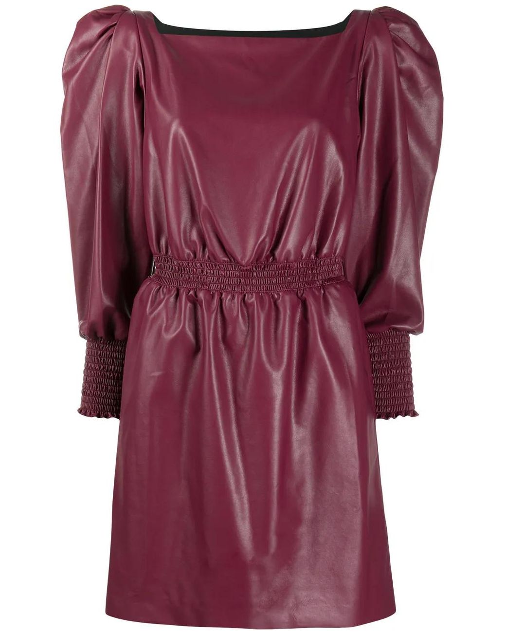 Philosophy Di Lorenzo Serafini Purple Puffed-Sleeve Midi Dress