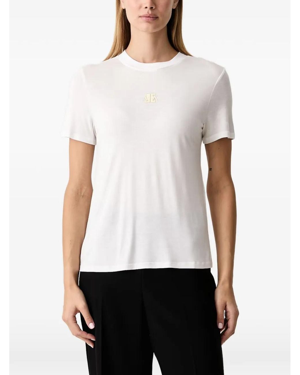 ARMANI EXCHANGE White Logo-Plaque T-Shirt