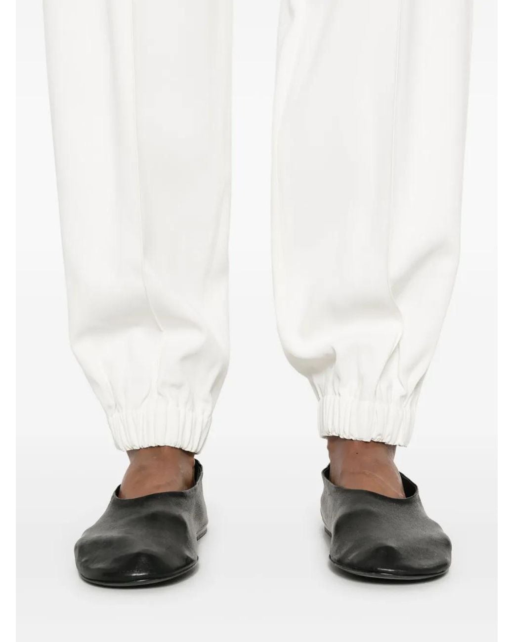 Fabiana Filippi White Elasticated-Waist Tapered-Leg Trousers