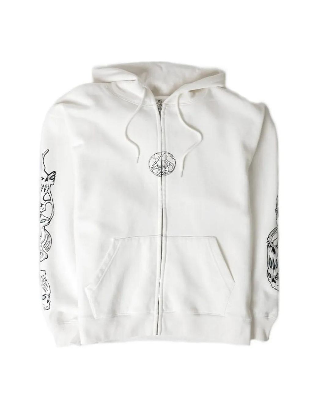 Yardsale Gray Printed Zip-Up Hoodie