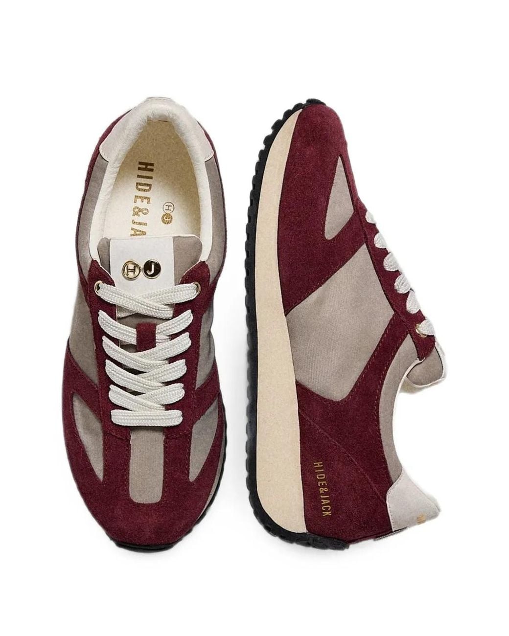 HIDE & JACK Purple Roma Panelled Suede Sneakers