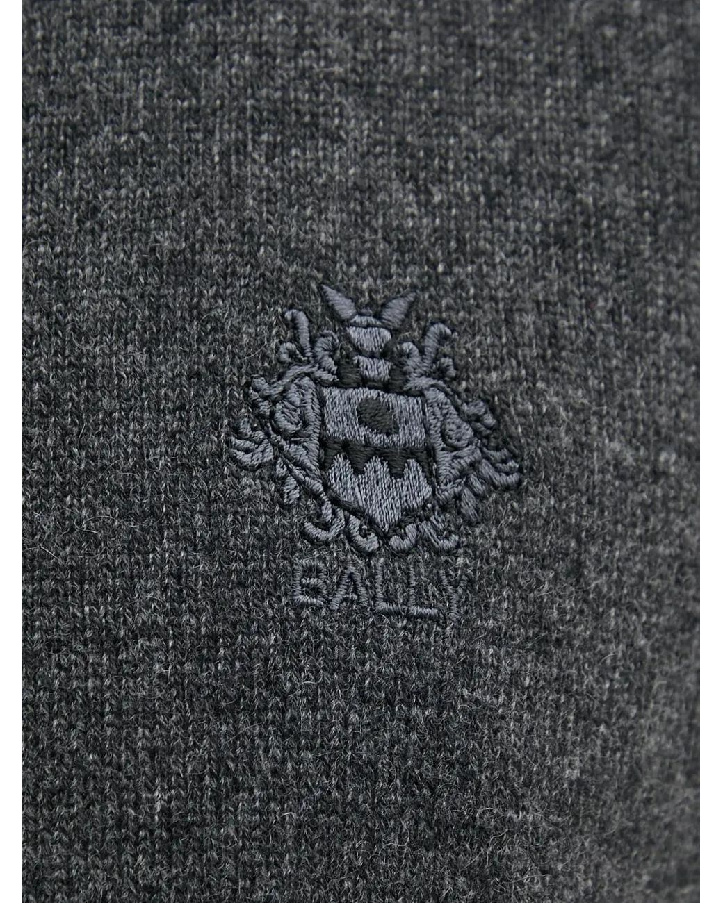 Bally Gray Logo-Embroidered Cardigan for men