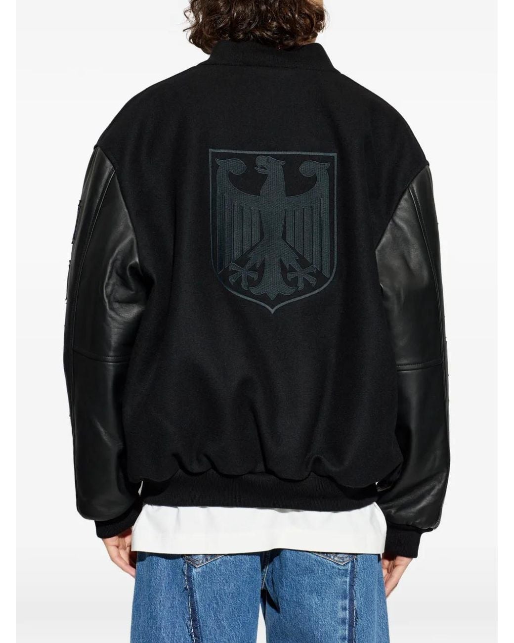 Vetements Black Veste Bomber À Étoiles Imprimées Embossée for men