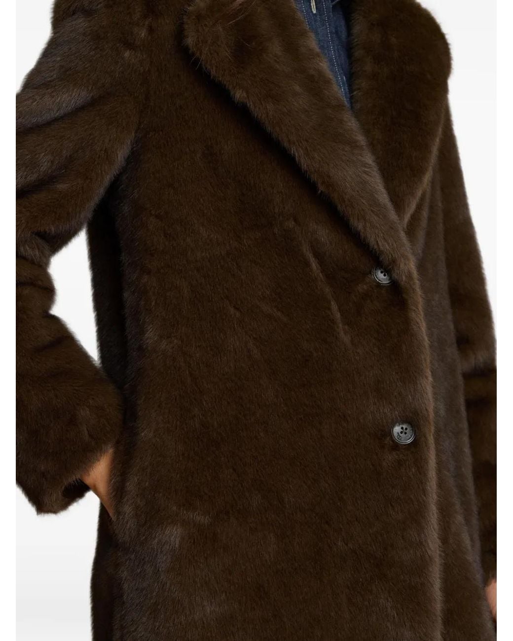 Ralph Lauren Brown Faux-Fur Reefer Coat