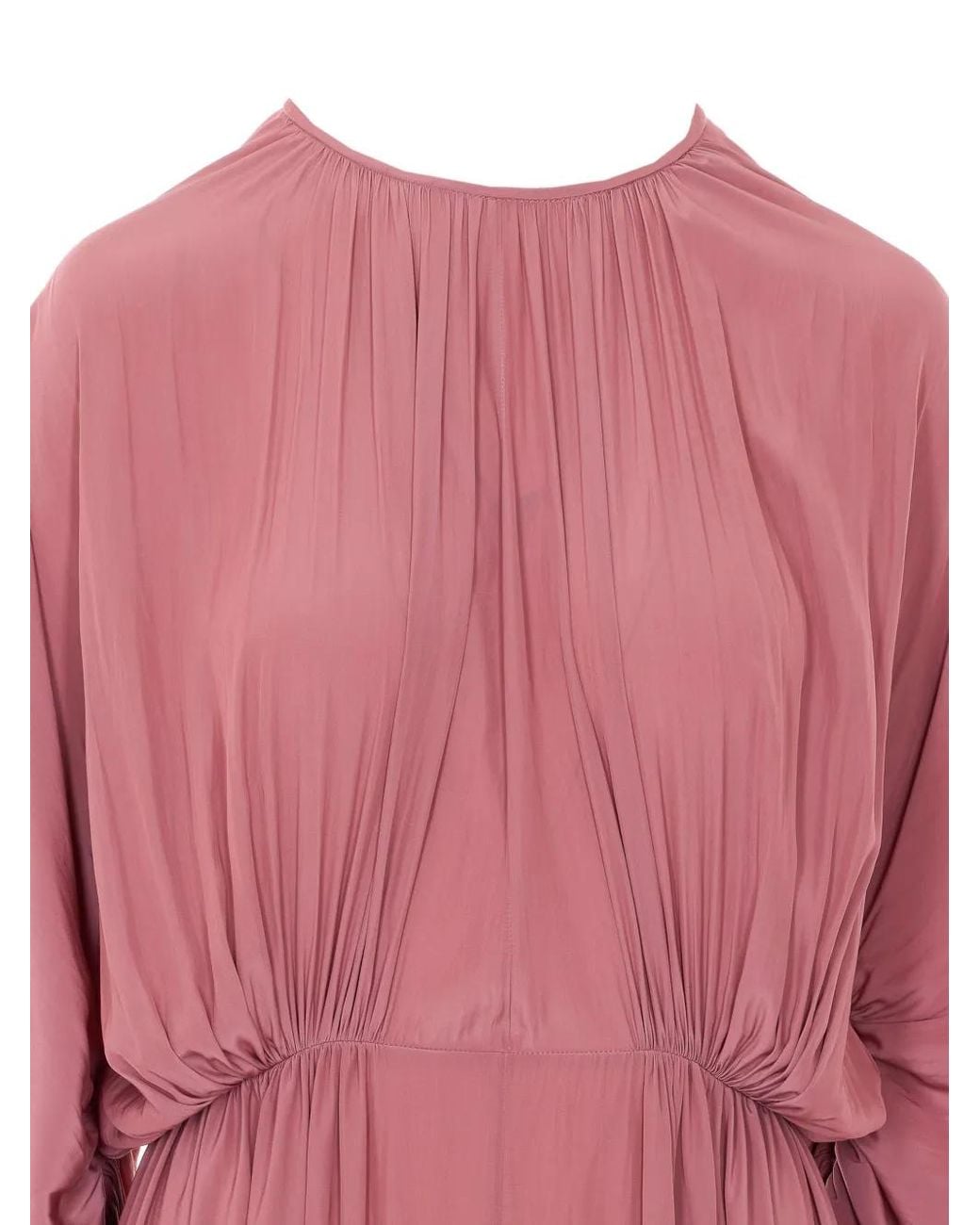 Lanvin Pink Fitted Charmeuse Dress