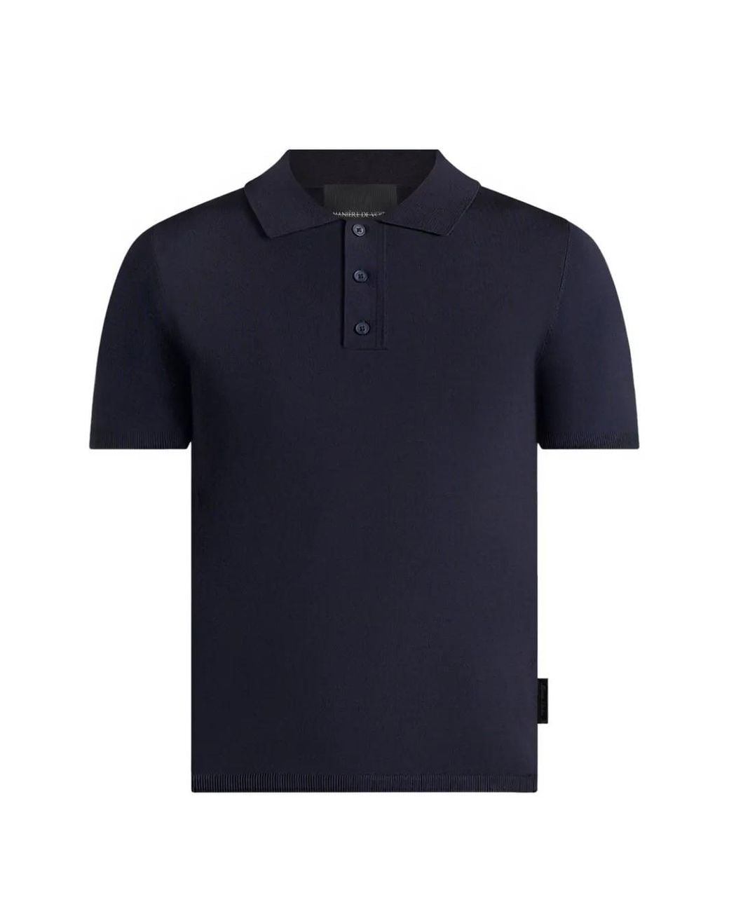 Manière De Voir Blue Pl001 Luxe Knitted Polo Shirt for men