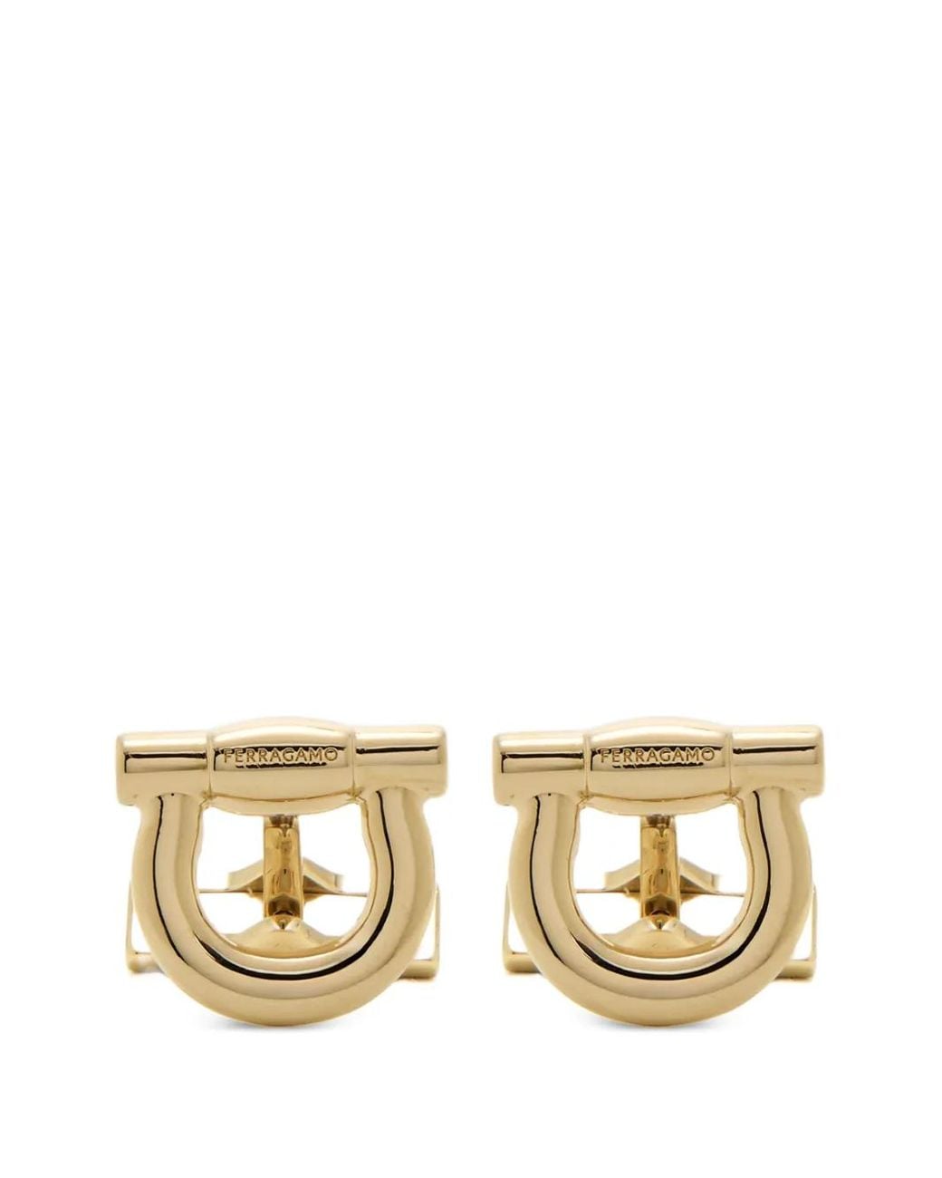 Ferragamo Metallic Horseshoe-Detail Cufflinks for men