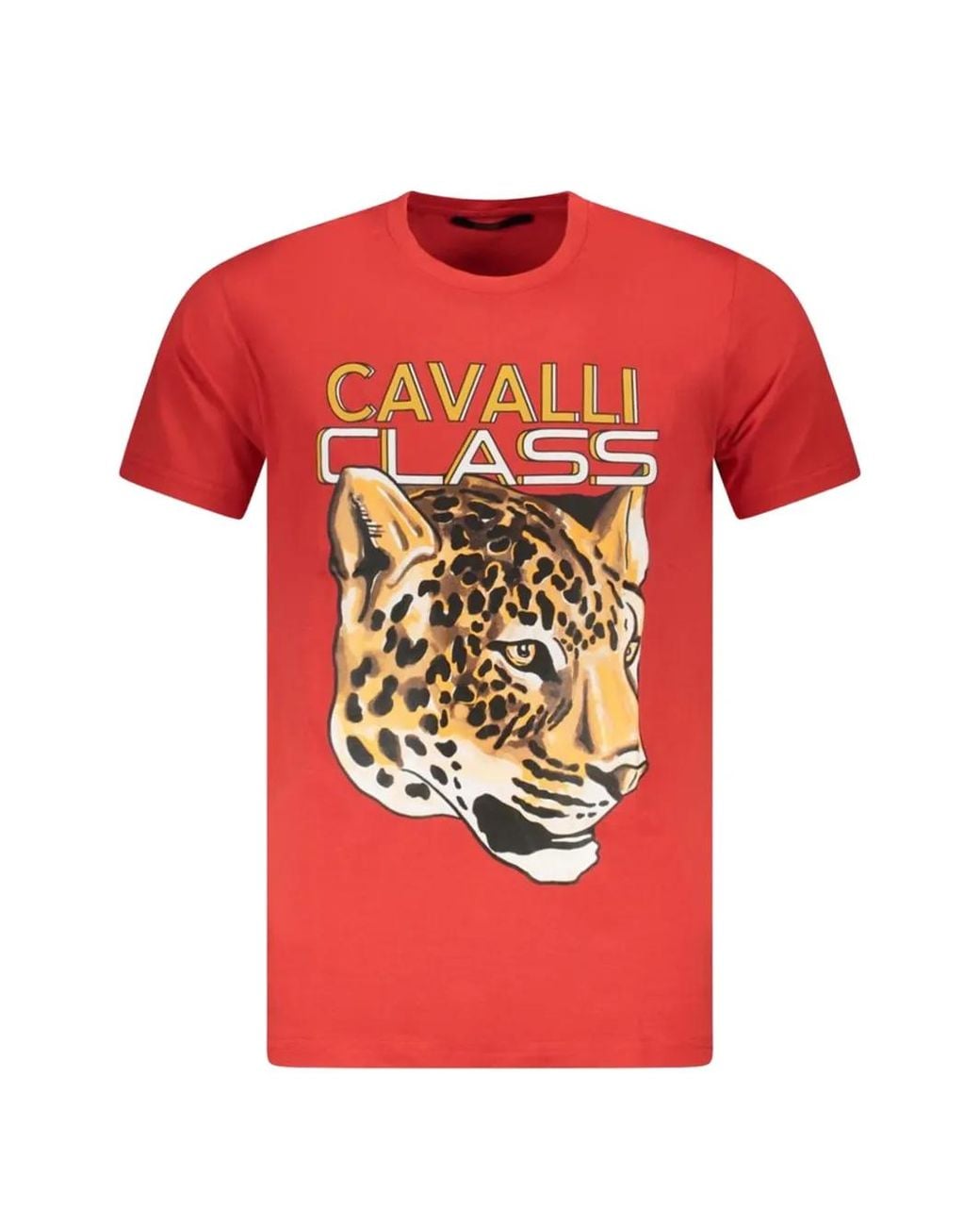 Roberto Cavalli Red T-Shirt À Logo Imprimé for men
