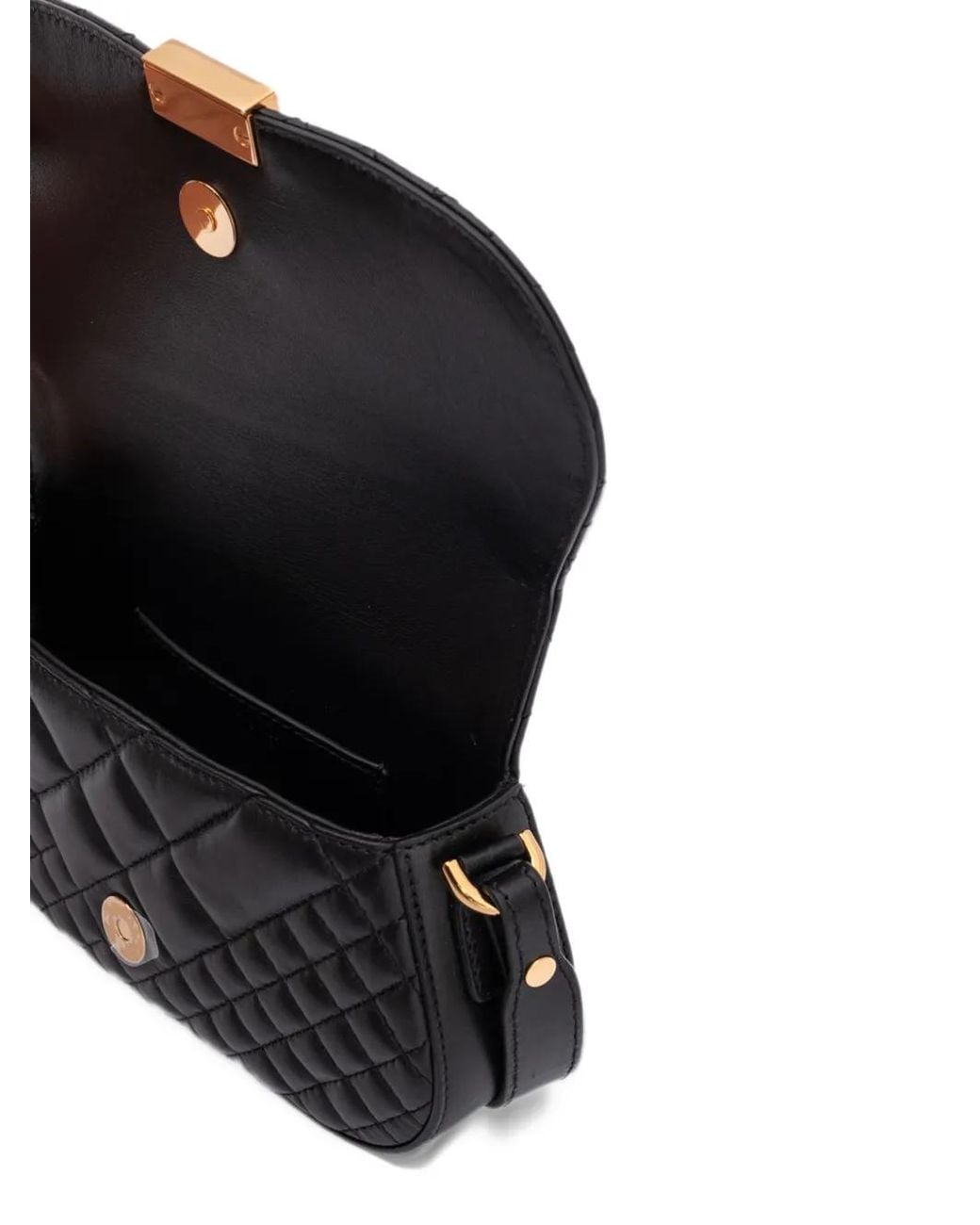 Versace Black Gesteppte Greca Schultertasche