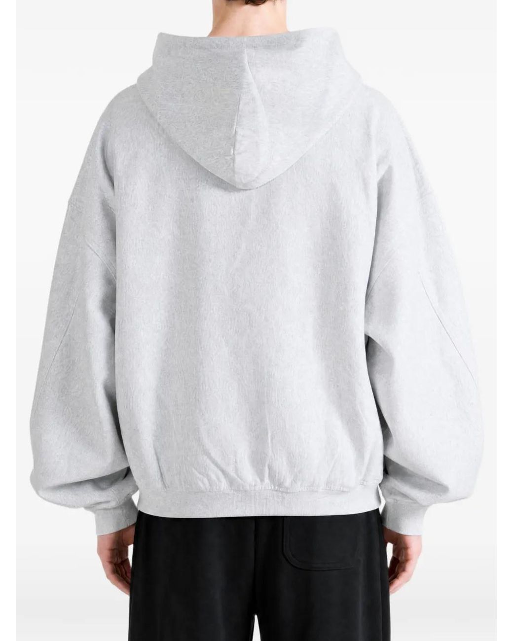 Alexander Wang White Crystal Embellished Oversized Zip-Up Hoodie