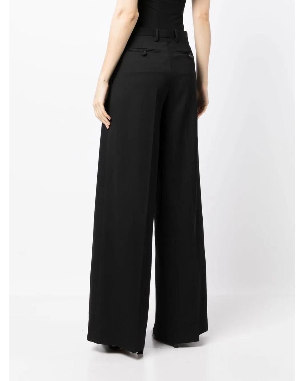 Versace Black High-Waisted Wide-Leg Trousers
