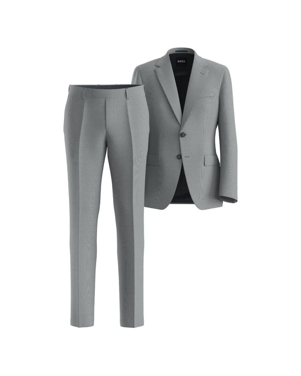 Boss Gray Single-Breasted Suit for men