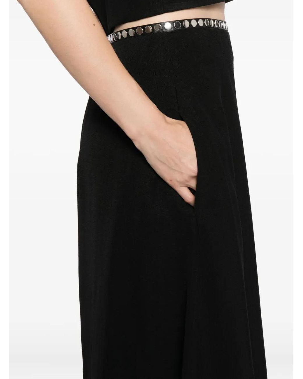 Jil Sander Black Buttoned-Waist Skirt